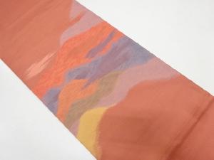 霞に遠山模様織出し袋帯